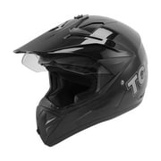TCMT DOT Motorcross Full Face Helmet Flip up Dual visor Adult Motorcycle Helmet for Atv Offroad Street Dirt Bike Black XXL Size