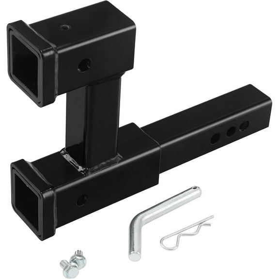 TCMT Double Hitch Receiver 2 Inch Trailer Dual Hitch Extension Riser Hitch Adapter 4000LB Universal