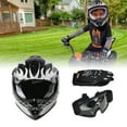 thumbnail image 1 of TCMT Helmet for Kids Black Skull with Goggles and Gloves DOT Youth helmet for Atv Mx Motocross Offroad Street Dirt Bike S Size, 1 of 13