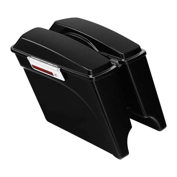 TCMT Motorcycle 5” Stretched Hard Saddlebags w/ Latches Fits for Harley Touring Models CVO Road Glide Road King Street Glide Electra Glide Ultra Classic 1994-2013, Gloss Black