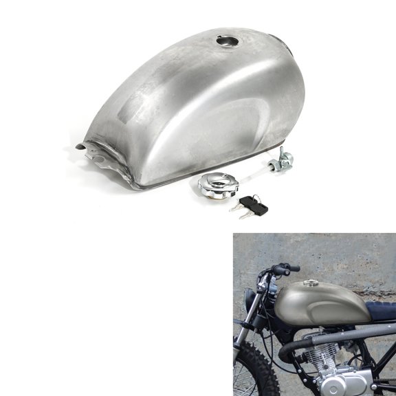 TCMT Motorcycle Unpainted 2.4 Gallon Fuel Tank Fits for Honda CD CG GL Custom Cafe Racer Scrambler