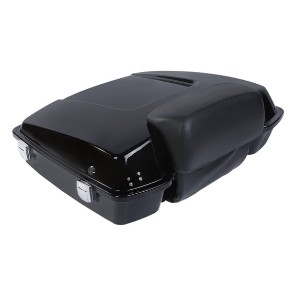 TCMT Razor Tour Pack Trunk with Backrest Pad Fits for Harley Touring 1997‑2013 Road King Road Glide Street Electra Glide, Chrome Latch