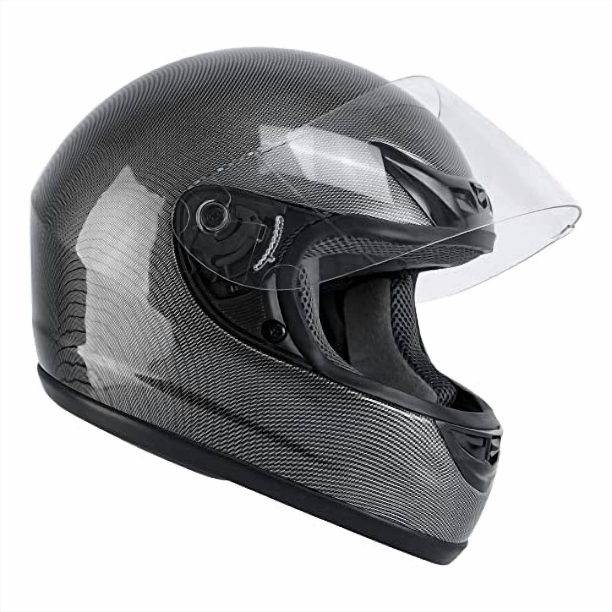 TCMT Size-L Adult Carbon Fiber Full Face Helmet with Flip Up Visor Off Road Street Dirt Bike ATV Motocross Motorcycle Cruiser Scooter Helmet DOT Approved