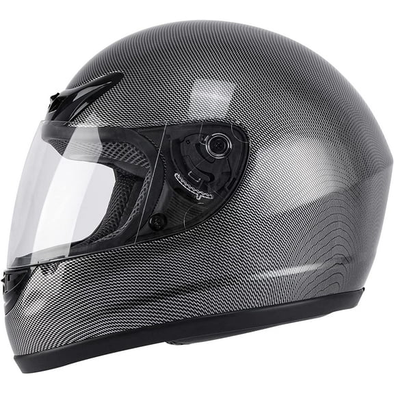 TCMT Size-L Adult Carbon Fiber Full Face buaacod with Flip Up Visor Off Road Street Dirt Bike ATV Motocross Motorcycle Cruiser Scooter buaacod DOT Approved