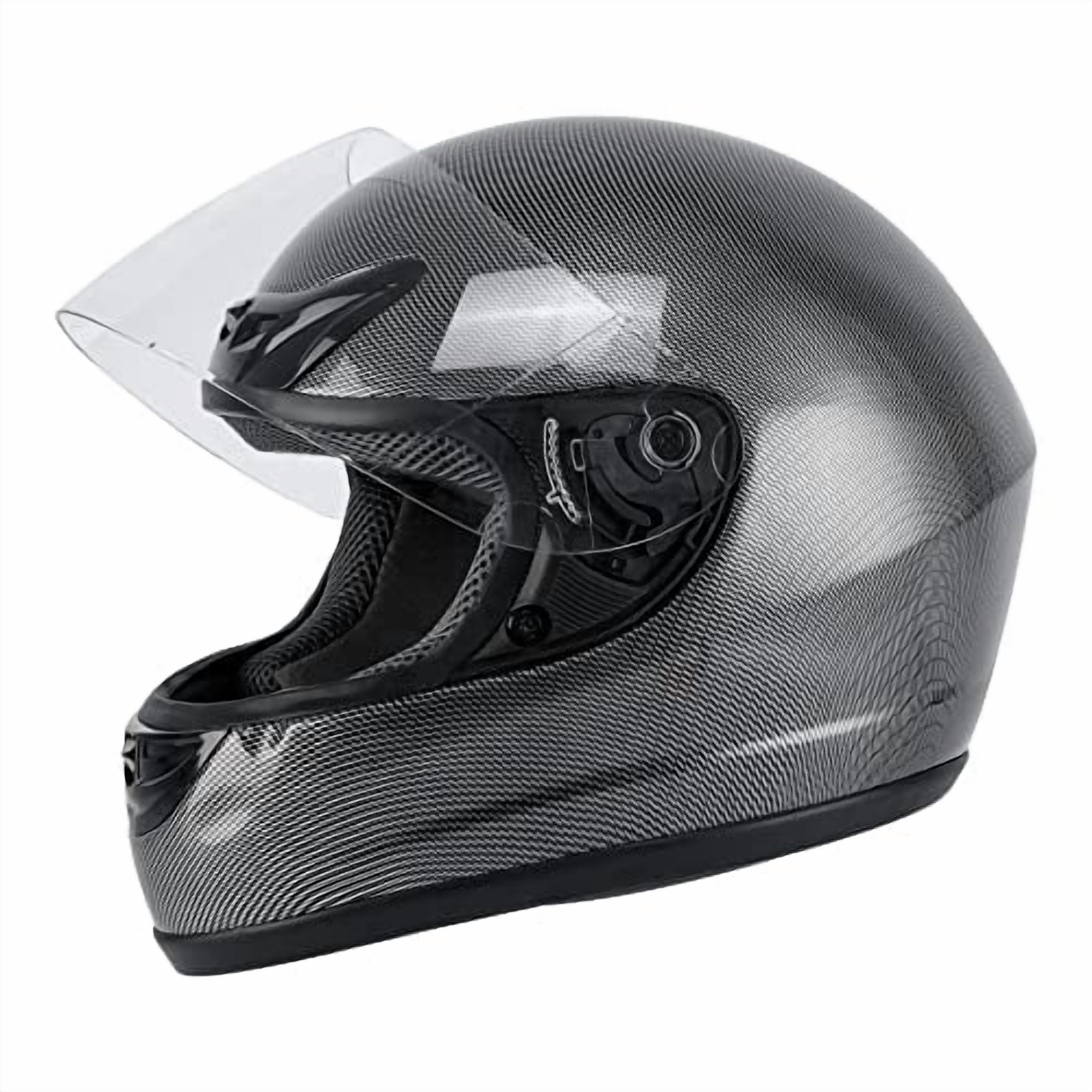 TCMT Size-M Adult Carbon Fiber Full Face Helmet with Flip Up Visor Off Road Street Dirt Bike ATV Motocross Motorcycle Cruiser Scooter Helmet DOT Approved