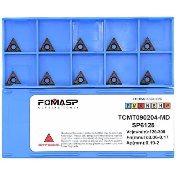 TCMT1.8(1.5)1 / TCMT090204-PM of CNC Carbide Inserts for Steel Turning Cutting Tools, The Chip Breaker"PM" fit for Semi-Finishing Metal Cutting, 10 PCS.$$Tools