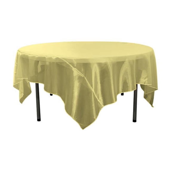 TCOrgz90X90-Gold514 Sheer Mirror Organza Square Tablecloth, Gold - 90 x 90 in.
