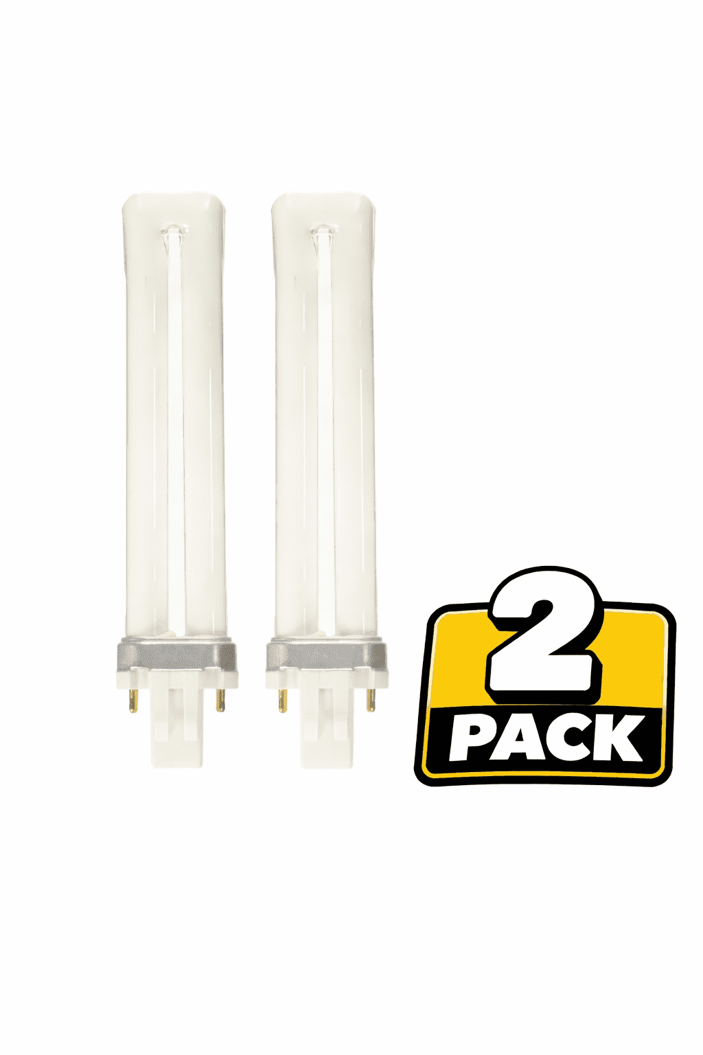 3-Pack TCP 13W Twin Tube 2-Pin PL CFL Light Bulb, GX23 Base, 2700K Soft ...