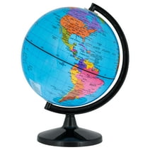 TCP Global 6" Blue Ocean World Globe with Black Base - Compact Mini Political Globe, Vertical Axis Rotation - Fun, Educational, Learn Earth Geography - Kids School, Home Office, Shelf Desktop Display
