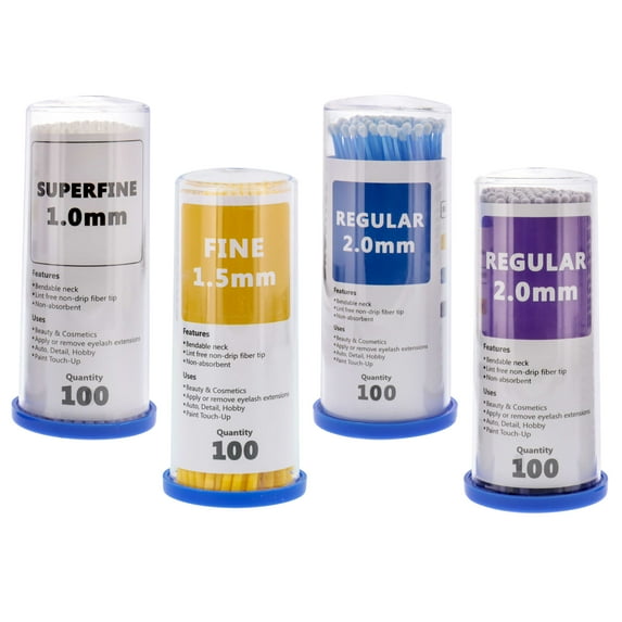 TCP Global Detail Disposable Micro Assorted Sizes Makeup Brush Applicators 400-Pack