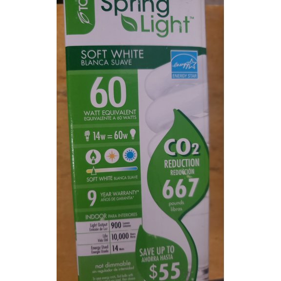 TCP Spring Light 14w=60w Light Bulb