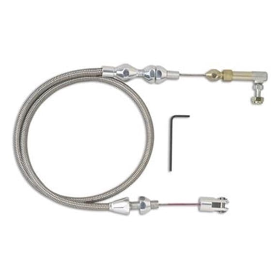 TCP1000HT Hi-Tech Throttle Cable - Brushed Aluminum, 24 In.