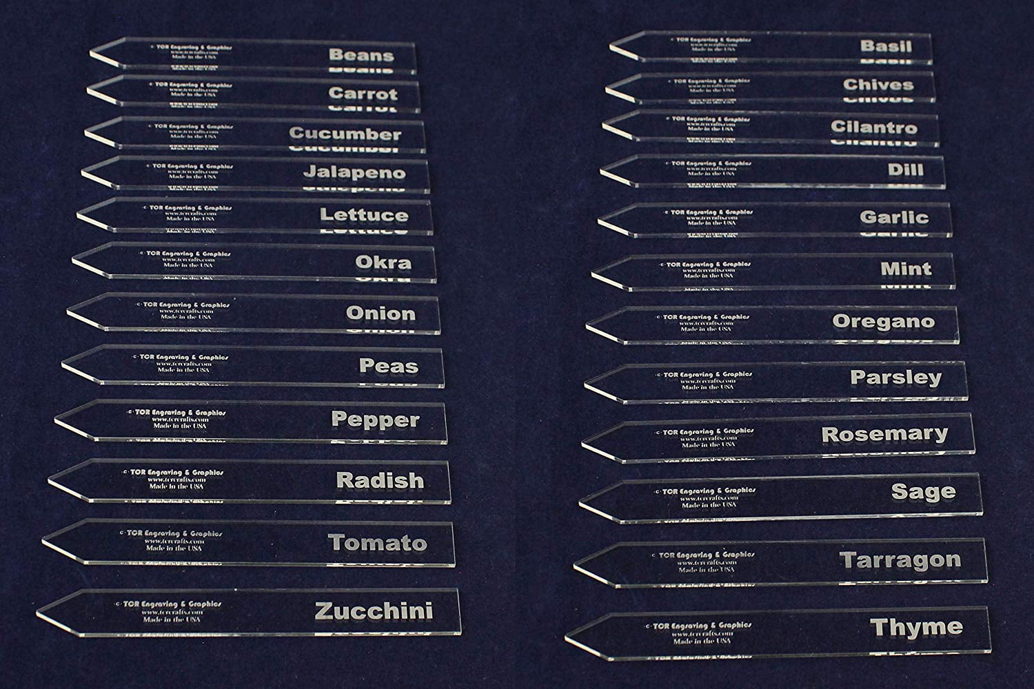 TCR Crafts Acrylic Plant Markers 1/8" Clear Acrylic- 24 Pack Vegetables and Herbs