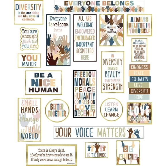 Teacher Created Resources Everyone is Welcome Diversity Mini Bulletin Board Set
