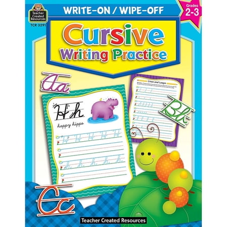 TCR3291 - Cursive Writing Practice Write-On Wipe-Off Book, Grade 2-3 by Teacher Created Resources