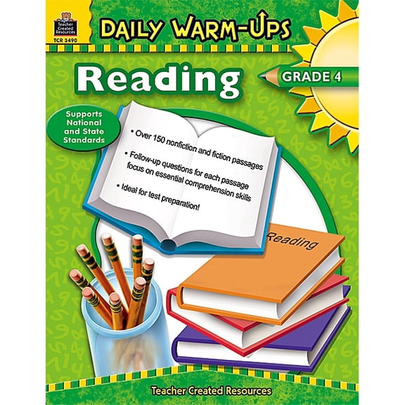 Daily Warm-Ups: Reading, Grade 4, Paperback, 176 Pages