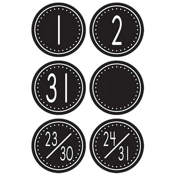 Black & White Crazy Circles Calendar Days by Teacher Created Resources