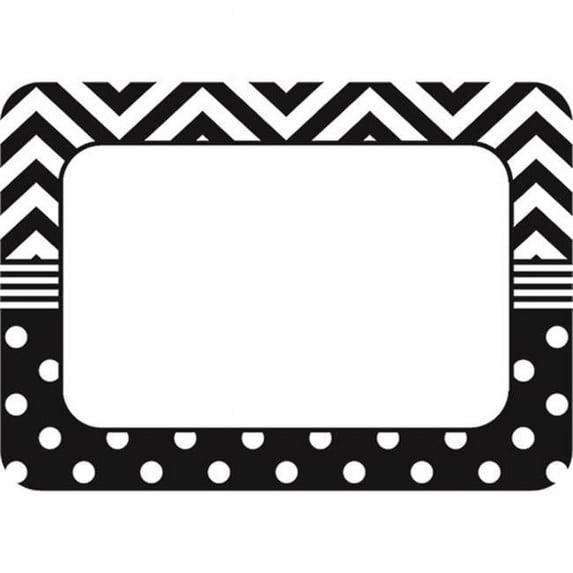 TCR5548 - Black & White Chevrons and Dots Name Tags/Labels by Teacher Created Resources