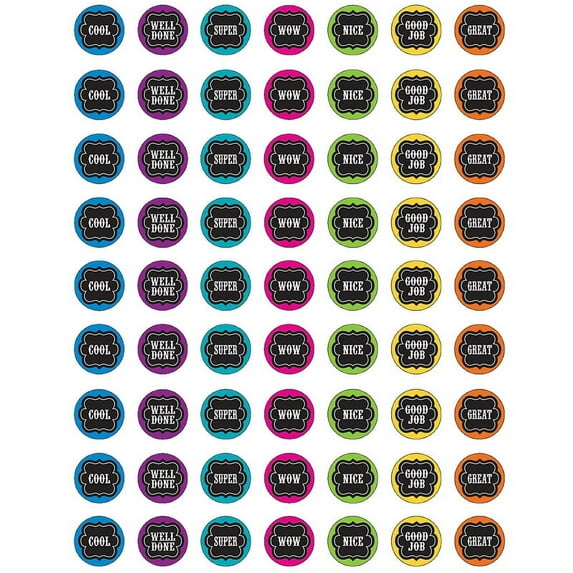TCR5626 - Chalkboard Brights Mini Stickers by Teacher Created Resources