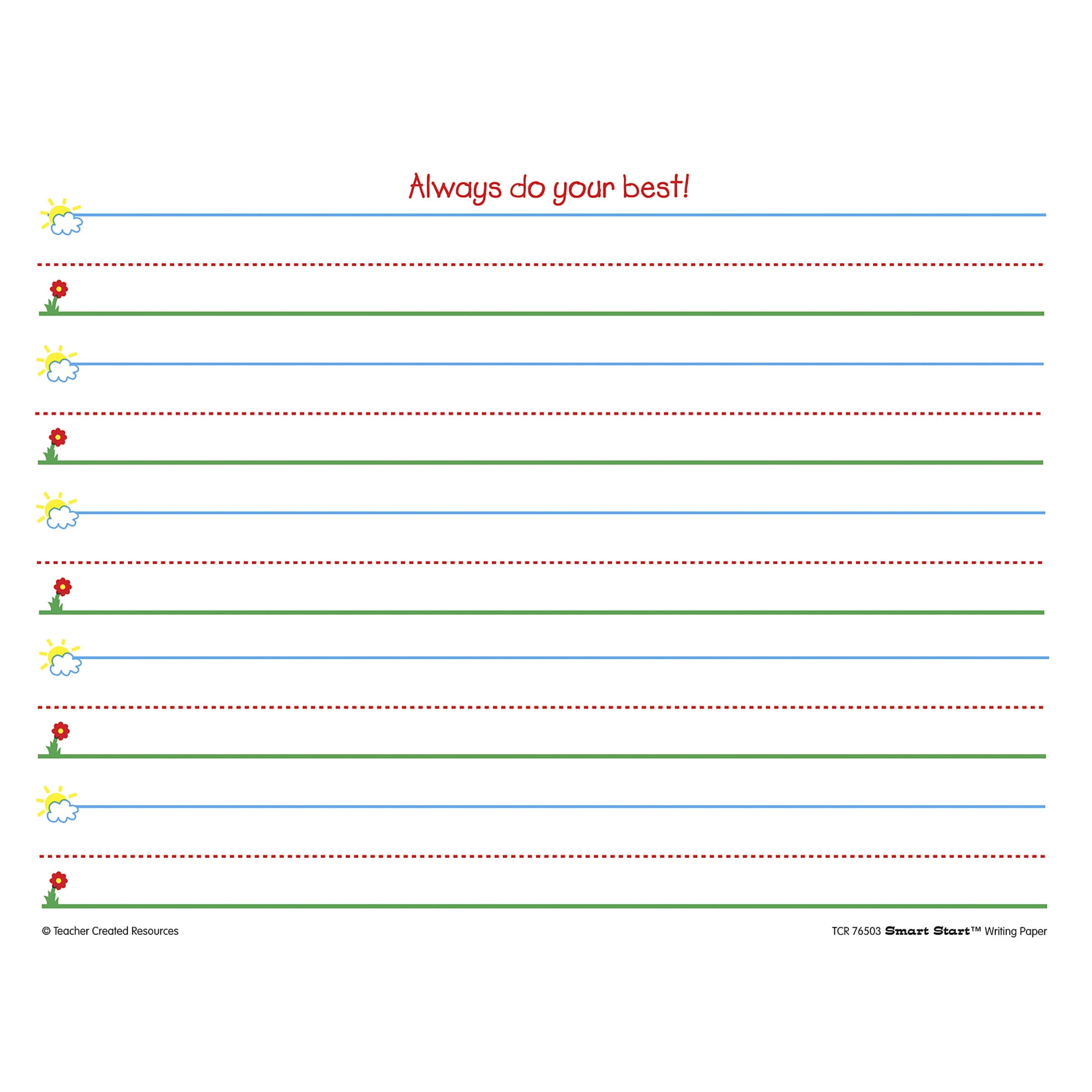 Smart Start K-1 Writing Paper: 100 sheets - Tools 4 Teaching