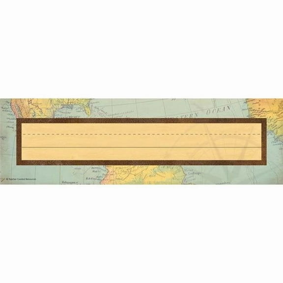 Teacher Created Resources Travel the Map Flat Name Plates, 11.5" x 3.5", 36 Per Pack 6 Packs