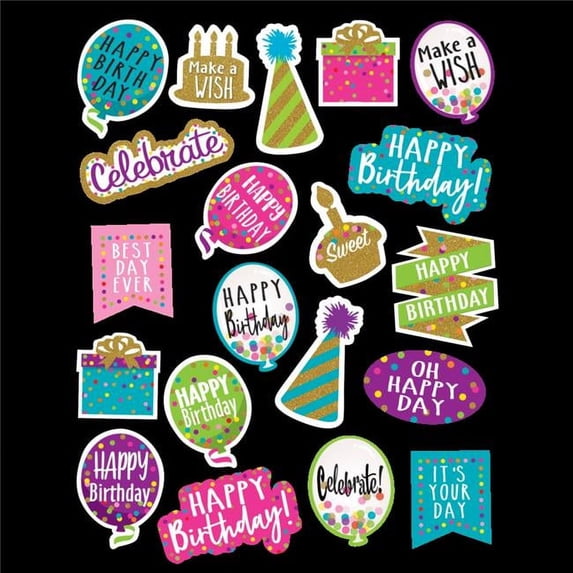 Teacher Created Resources Confetti Happy Birthday Stickers (TCR 8585 ...