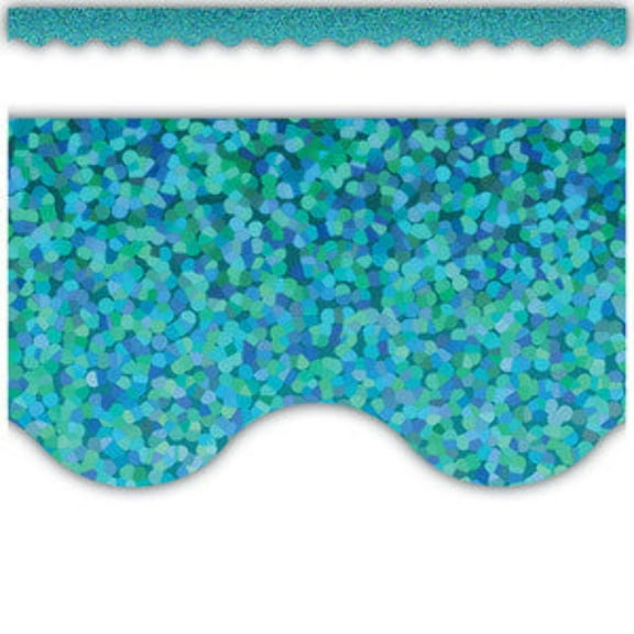 Teal Sparkle Scalloped Border Trim [TCR8792]