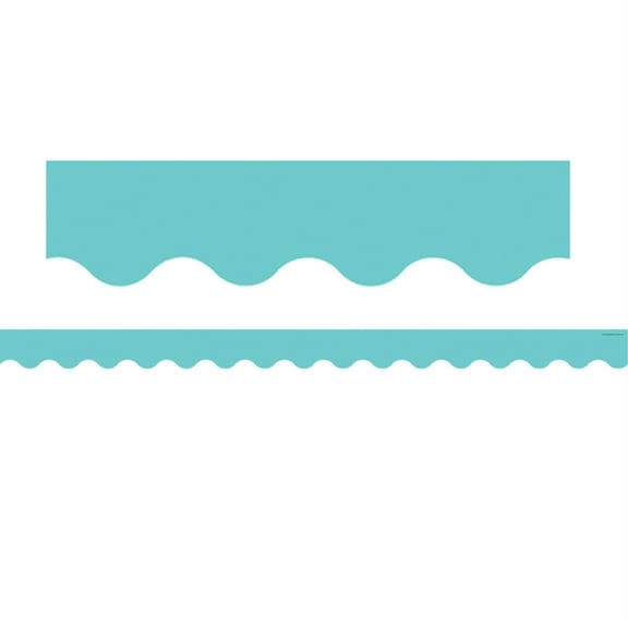 TCR8934 - Light Turquoise Scalloped Rolled Border Trim, 50' by Teacher Created Resources