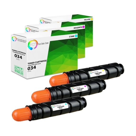 TCT 034 Color Toner Cartridge 3 Pack - Premium Compatible Replacement for Canon 034C 034Y 034M