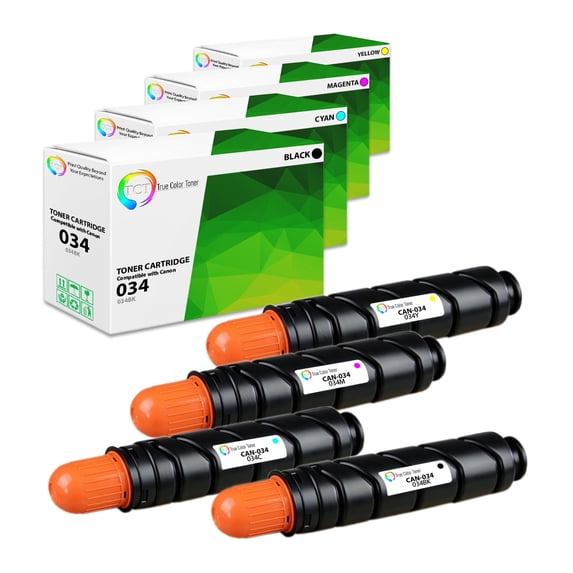 TCT 034 Toner Cartridge 4 Pack - Compatible With Canon 034 034BK 034C 034Y 034M