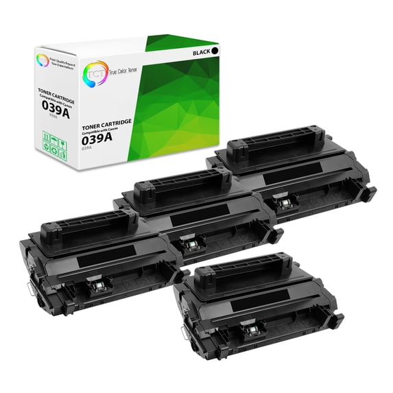 TCT 039A Toner Cartridge 4 Pack - Compatible With Canon 039 Black