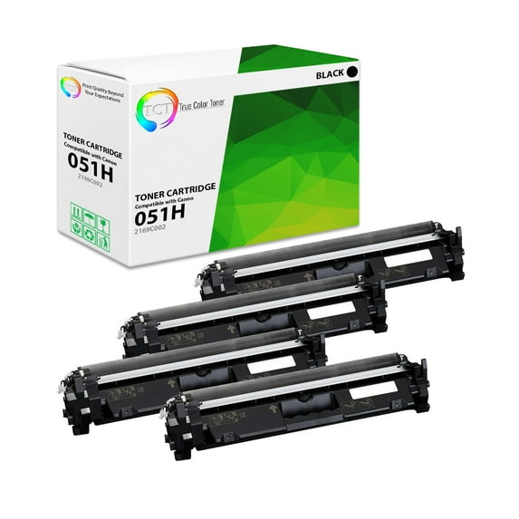 TCT 051H Toner Cartridge 4 Pack - Premium Compatible Replacement for CRG-051H 051H 2169C001 Black High Yield