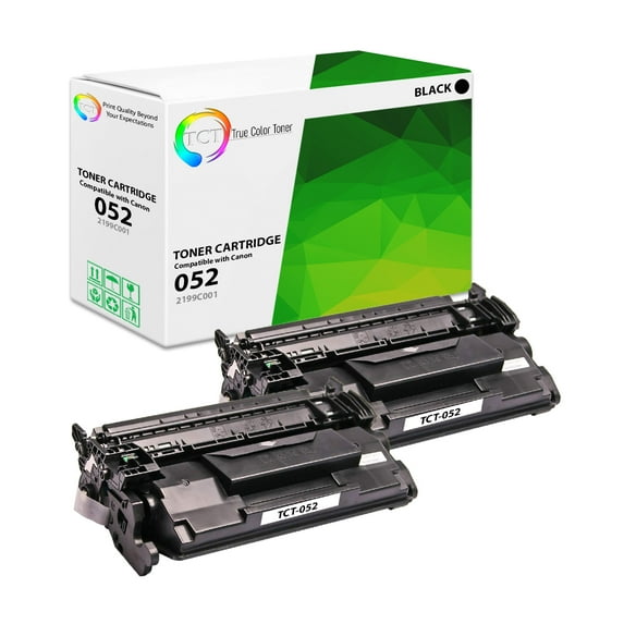 TCT 052 Toner Cartridge 2 Pack - Compatible With Canon CRG-052 052 Black