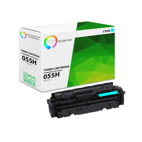 TCT 055H Cyan Toner Cartridge - Premium Compatible Replacement for Canon 055H Cyan 3019C001 High Yield