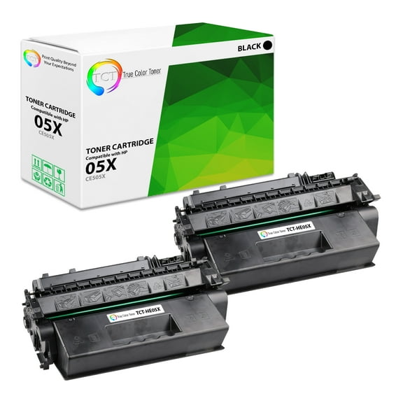 TCT 05X Toner Cartridge 2 Pack- Premium Compatible Replacement for HP 05X CE505X Black High Yield
