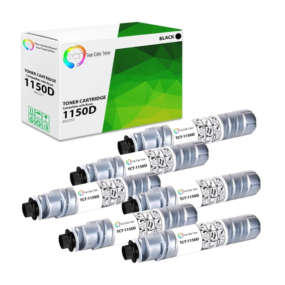 TCT 1150D Toner Cartridge 6 Pack - Compatible With Ricoh Aficio Type 1150D 885257 Black