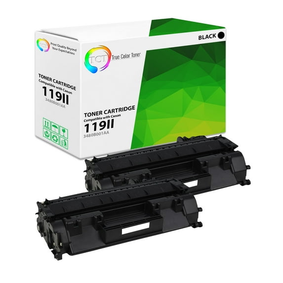 TCT 119II Toner Cartridge 2 Pack - Compatible With Canon 119II 3480B001AA Black High Yield