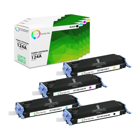 TCT 124A Toner Cartridge 4 Pack - Compatible With HP 124A Q6000A Q6001A Q6002A Q6003A