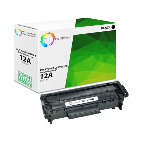 TCT 12A MICR Toner Cartridge - Compatible With HP 12A Q2612A MICR Black