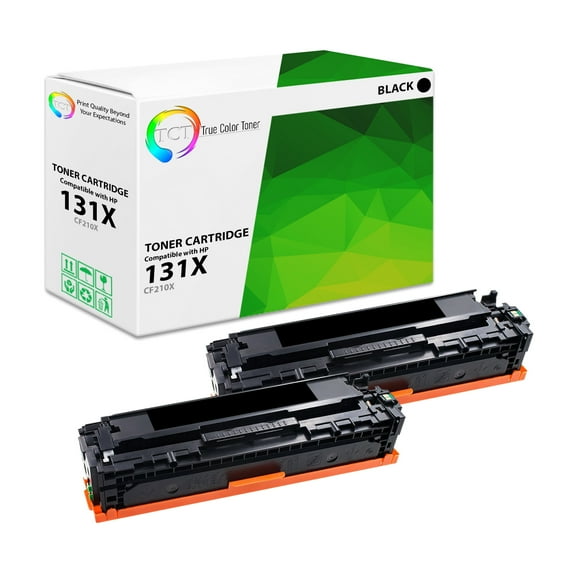 TCT 131X Black Toner Cartridge 2 Pack - Premium Compatible Replacement for HP 131X CF210X Black High Yield