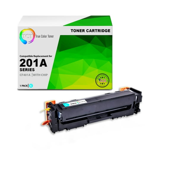 TCT 201A Cyan Toner Cartridge - TAA Compliant Compatible Replacement for 201A CF401A