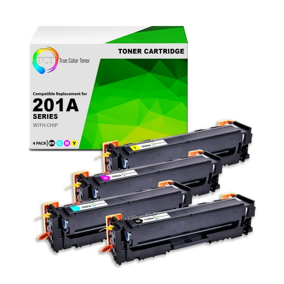 TCT 201A Toner Cartridge 4 Pack - Premium Compatible Replacement for HP 201A CF400A CF401A CF402A CF403A