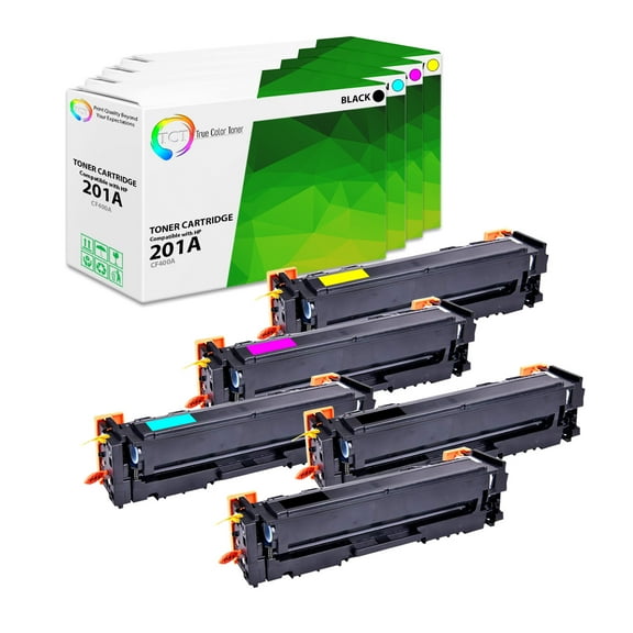 TCT 201A Toner Cartridge 5 Pack - Premium Compatible Replacement for HP 201A CF400A CF401A CF402A CF403A