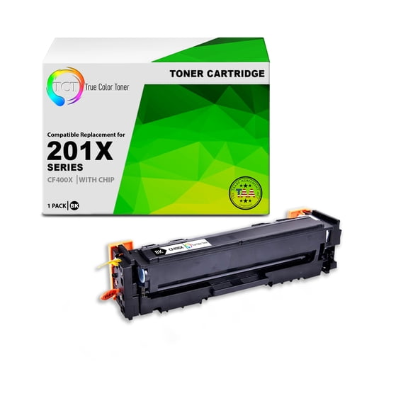 TCT 201X Black Toner Cartridge - TAA Compliant Compatible With HP 201X CF400X High Yield