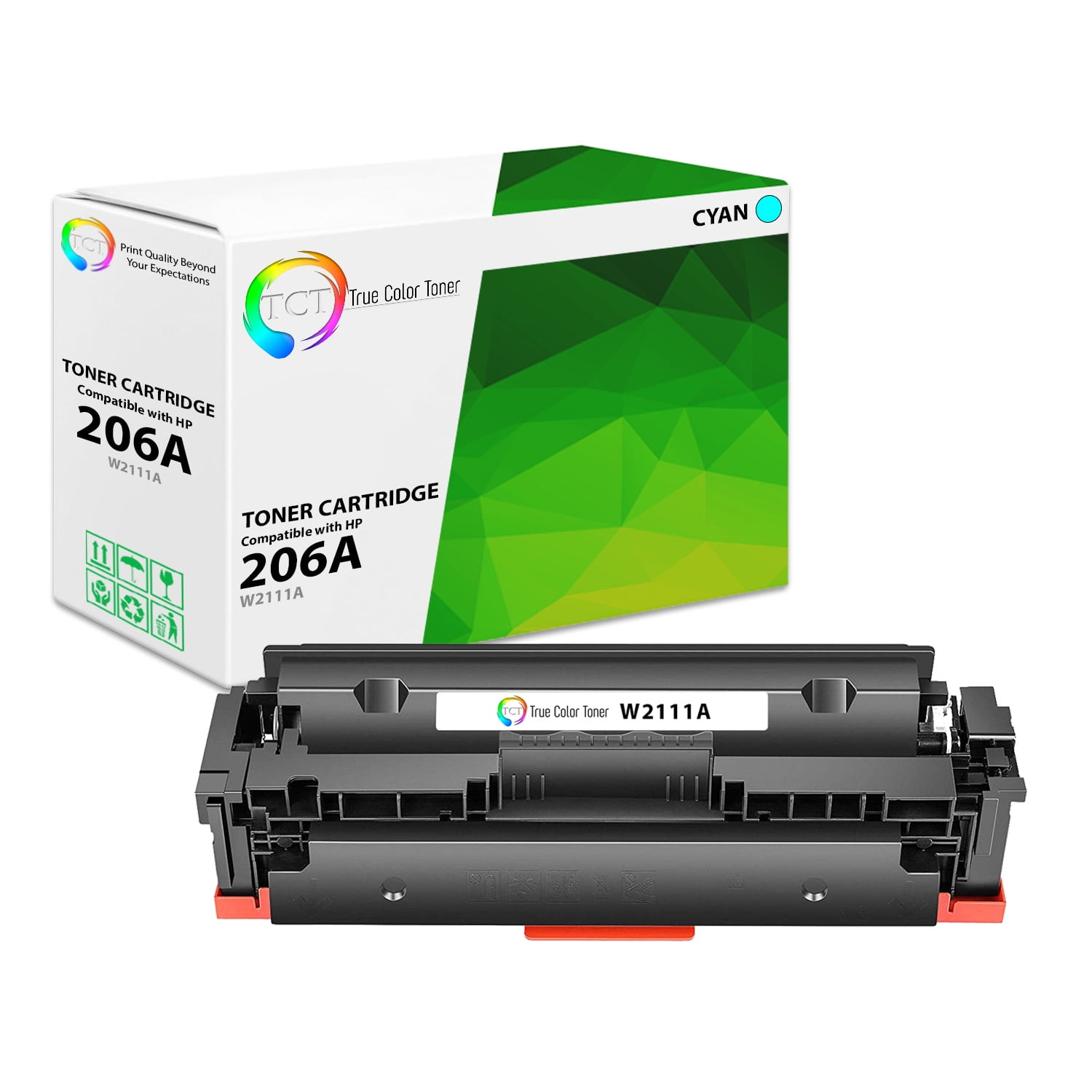 TCT 206A Cyan Toner Cartridge - Premium Compatible Replacement for HP 206A W2111A