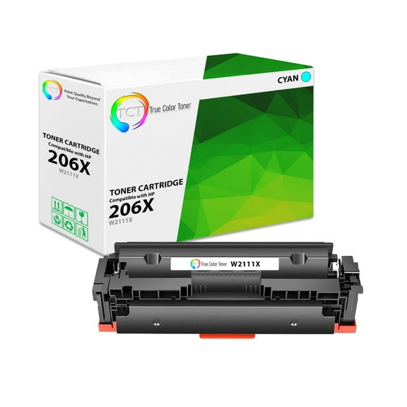 TCT 206X Cyan Toner Cartridge - Premium Compatible Replacement for HP 206X W2111X High Yield