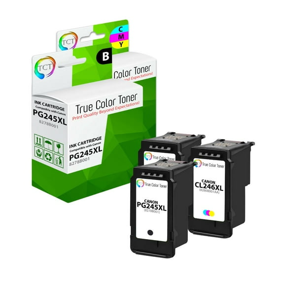 TCT 245XL 246XL Ink Cartridge 3 Pack - Premium Compatible Replacement for Canon 245XL 246XL 8278B001 8280B001AA High Yield