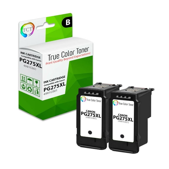 TCT 275XL Black Ink Cartridge 2 Pack - Premium Compatible Replacement for Canon PG275XL 4981C001 Black High Yield