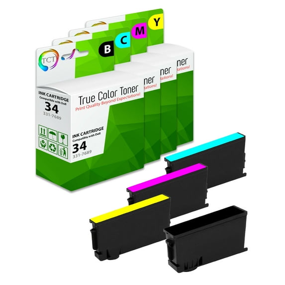 TCT 34 Ink Cartridge 4 Pack - Premium Compatible Replacement for Dell 34 Series
