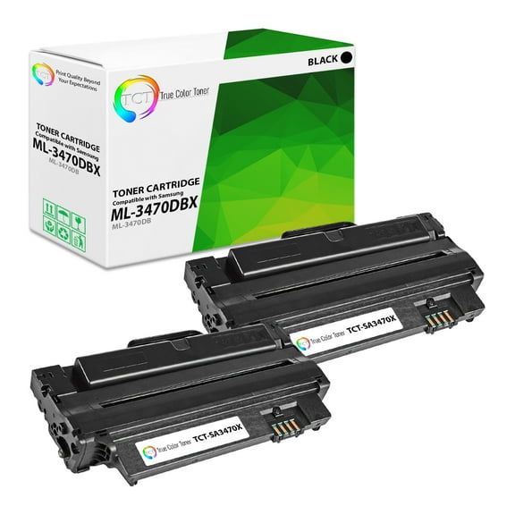 TCT 3470DBX Toner Cartridge 2 Pack - Compatible With Samsung ML-3470DB Black High Yield